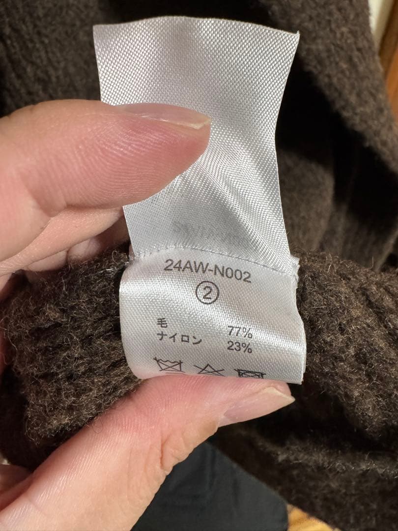 ンニット NKNIT KNIT blouson ニット／茶2