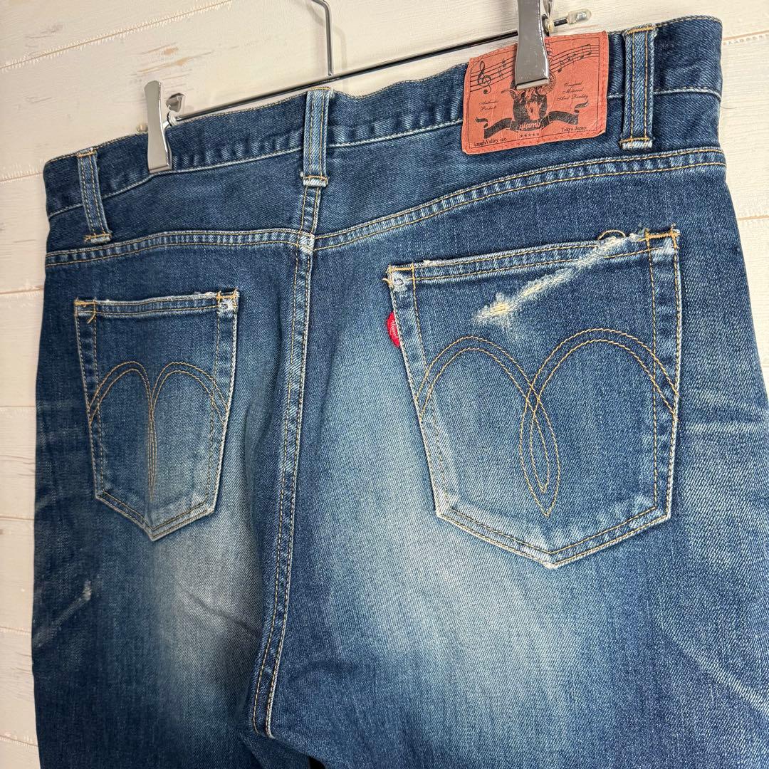 glamb グラム サルエルパンツ ダメージ加工 インディゴ L.