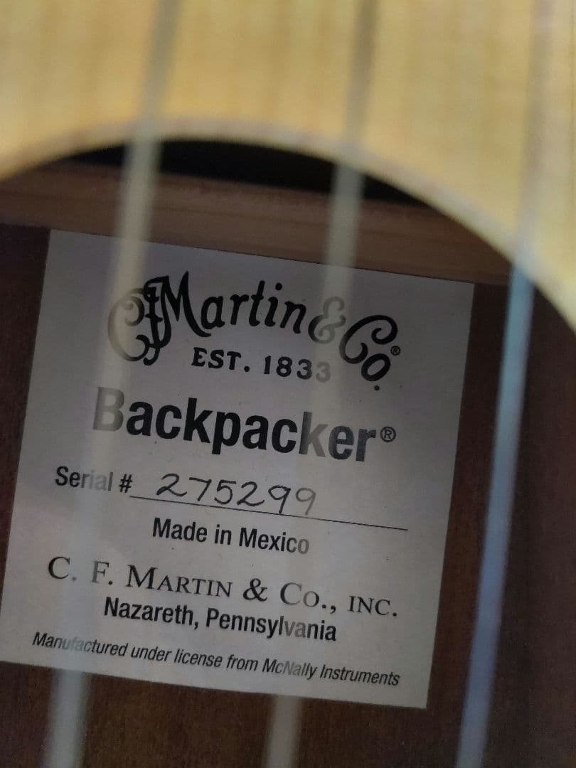 【美品】F.martin&Co 　マーティン　バックパッカー　ケース付き