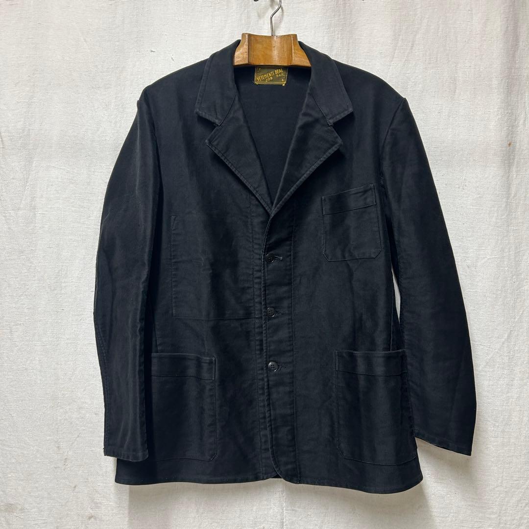 VETEMENTS BEAL JOB ブラックモールスキンラペルジャケット