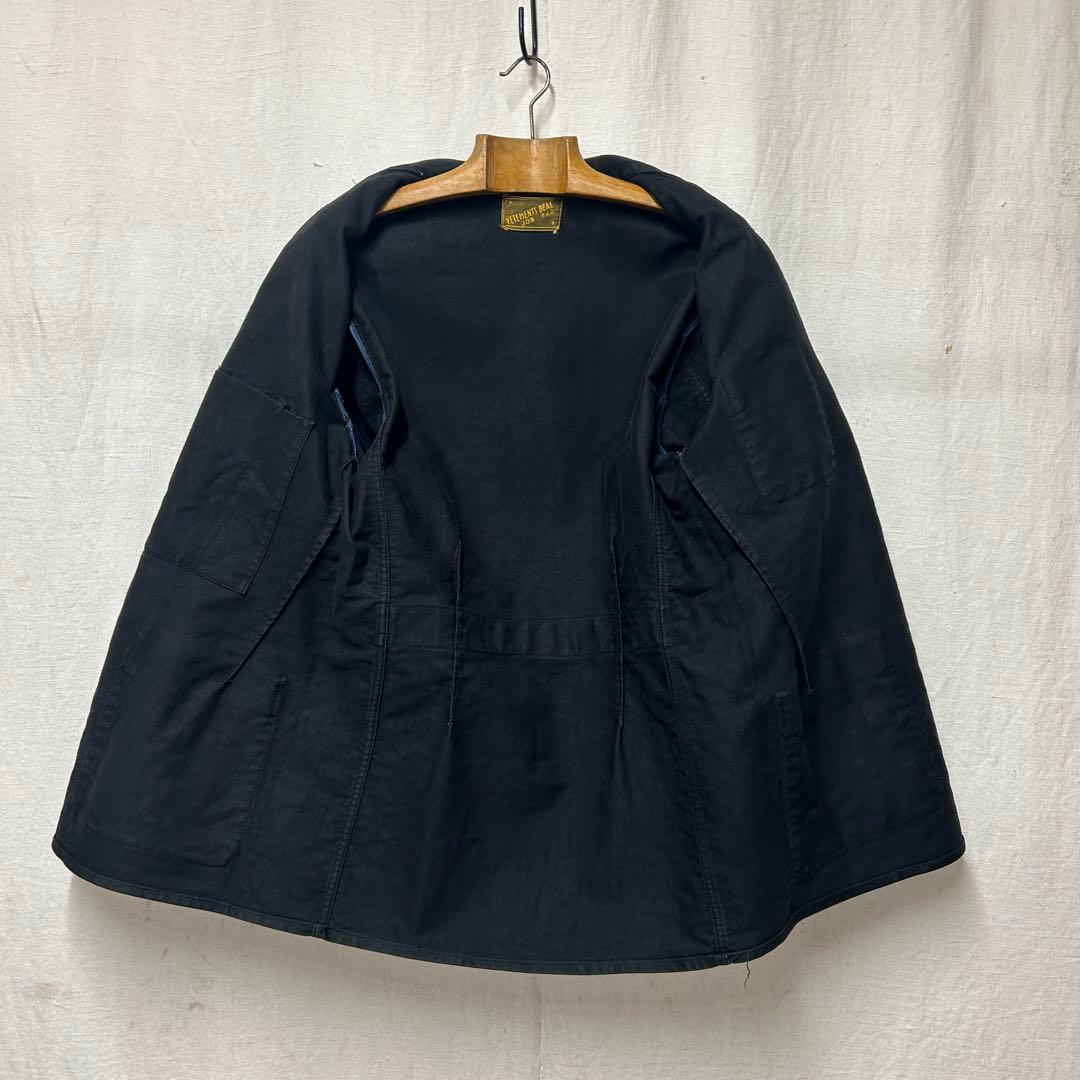 VETEMENTS BEAL JOB ブラックモールスキンラペルジャケット