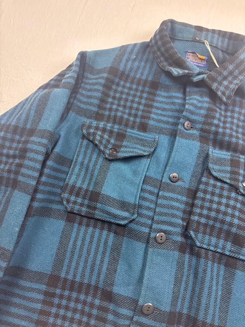 70s USA製 ペンドルトン オンブレ CPO シャツ ジャケット シャドー