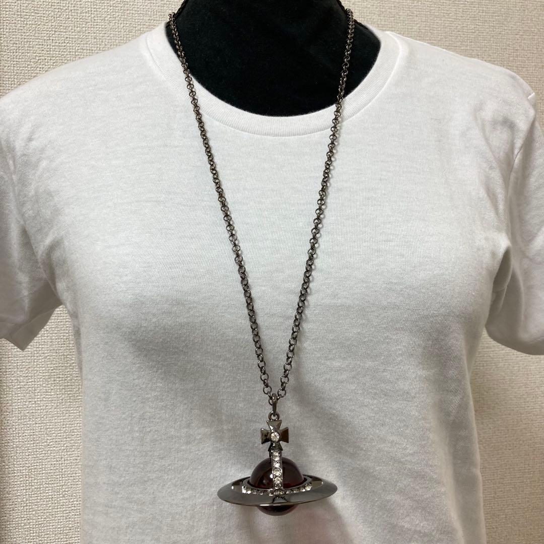 Vivienne Westwood｜ミディアムオーブネックレス　ガンメタ×濃紫