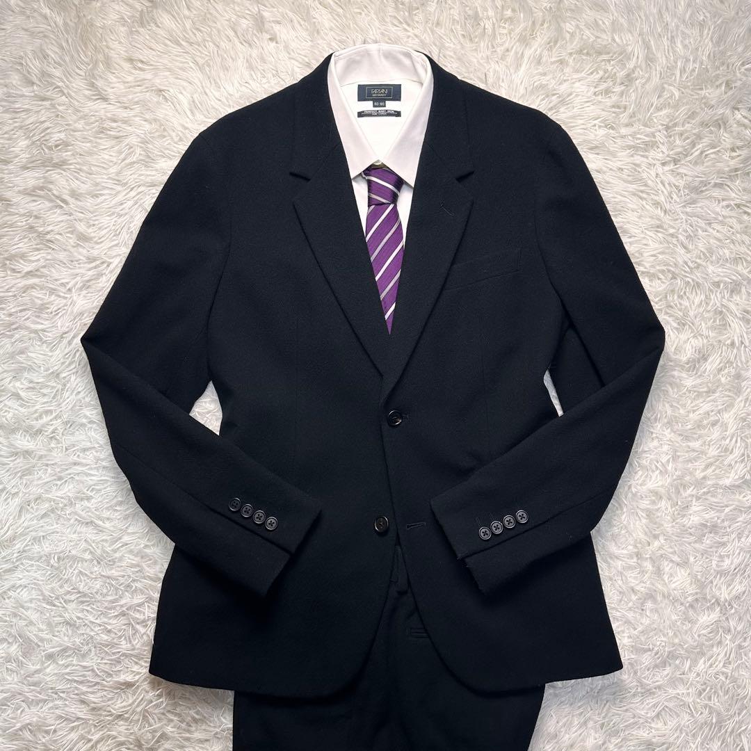 未使用級 現行 ポールスミス セットアップ 黒 総裏 L 秋 冬