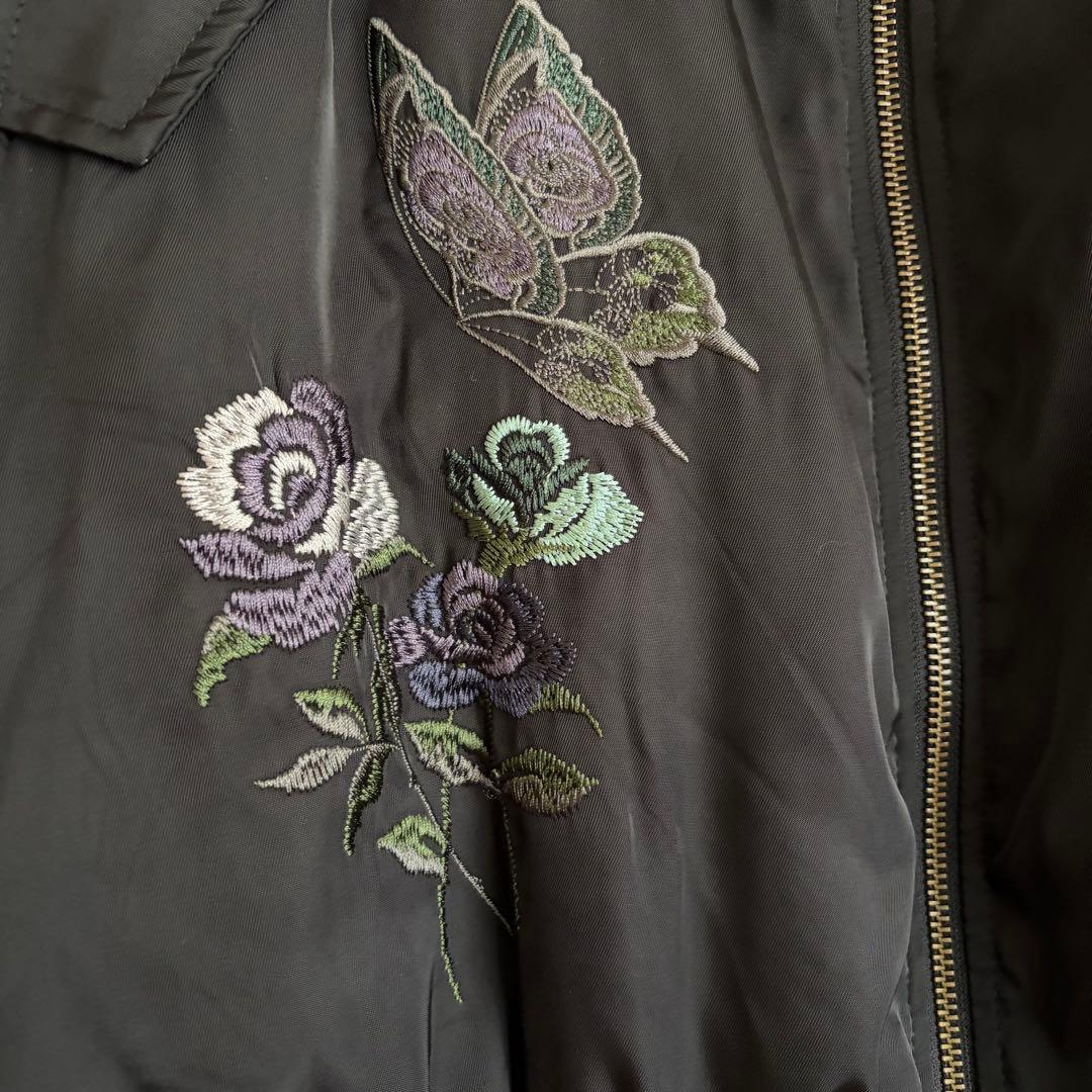 ScoLar スカラー 蝶花刺繍チュール重ねブルゾン ブラック 完売品