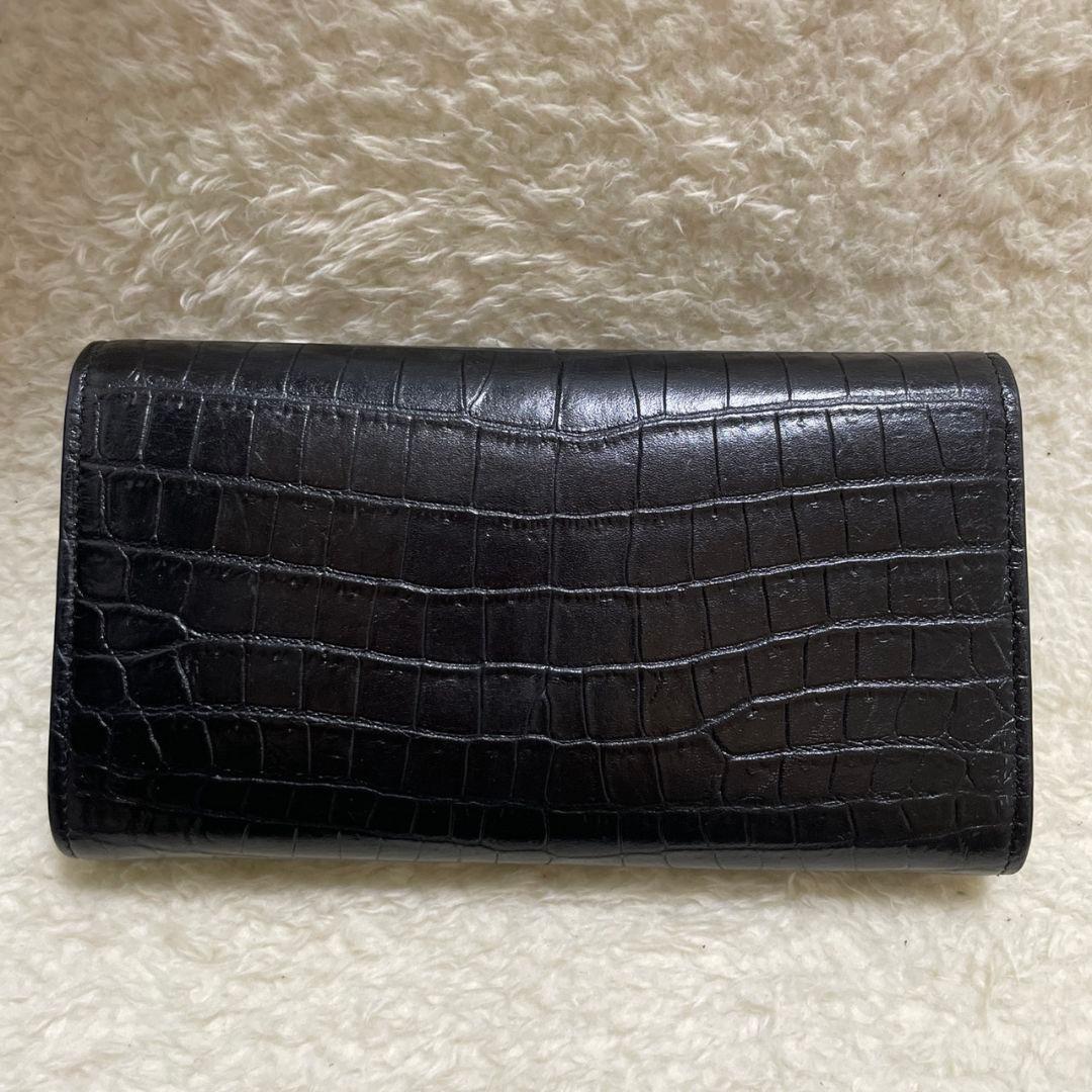 SAINT LAURENT　サンローラン　長財布　ブラック　クロコ　極美品‼️