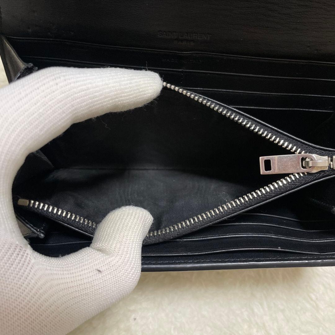 SAINT LAURENT　サンローラン　長財布　ブラック　クロコ　極美品‼️