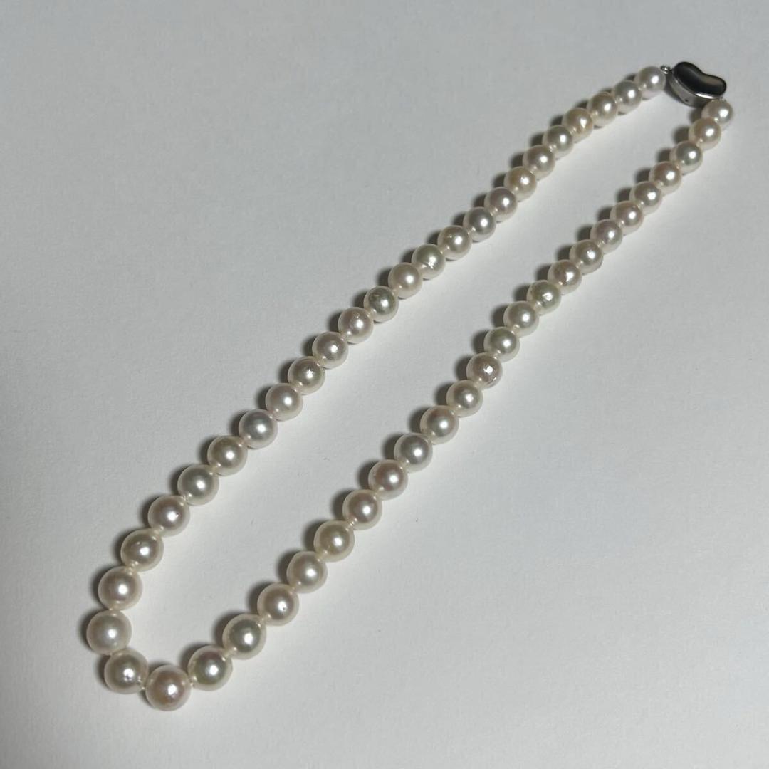 照り良 アコヤ真珠 ネックレス 8.4mm SILVER刻印 41g 43cm