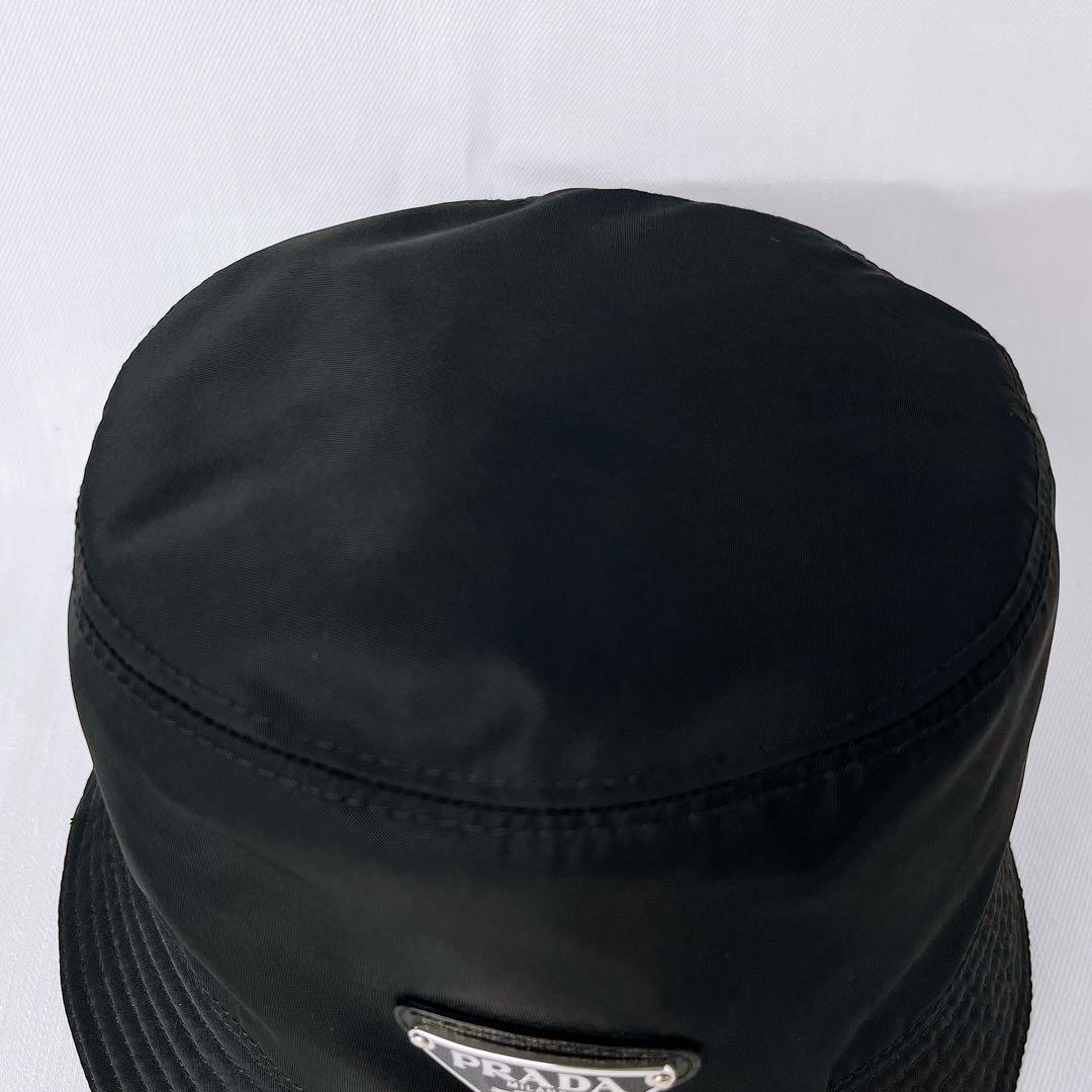 PRADA RE-NYLON バケットハット 黒 M ナイロン RFID/IC有