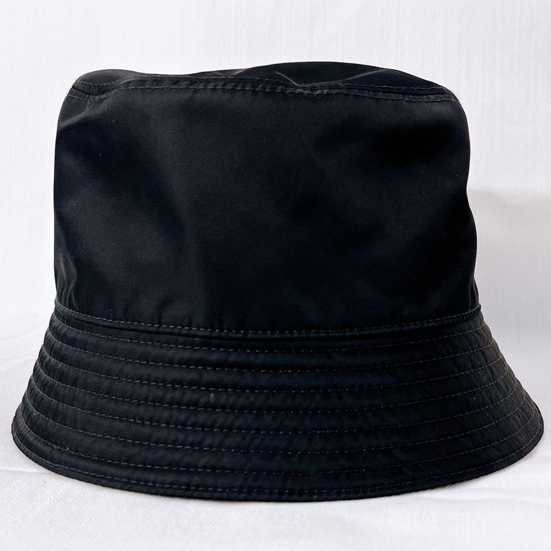 PRADA RE-NYLON バケットハット 黒 M ナイロン RFID/IC有