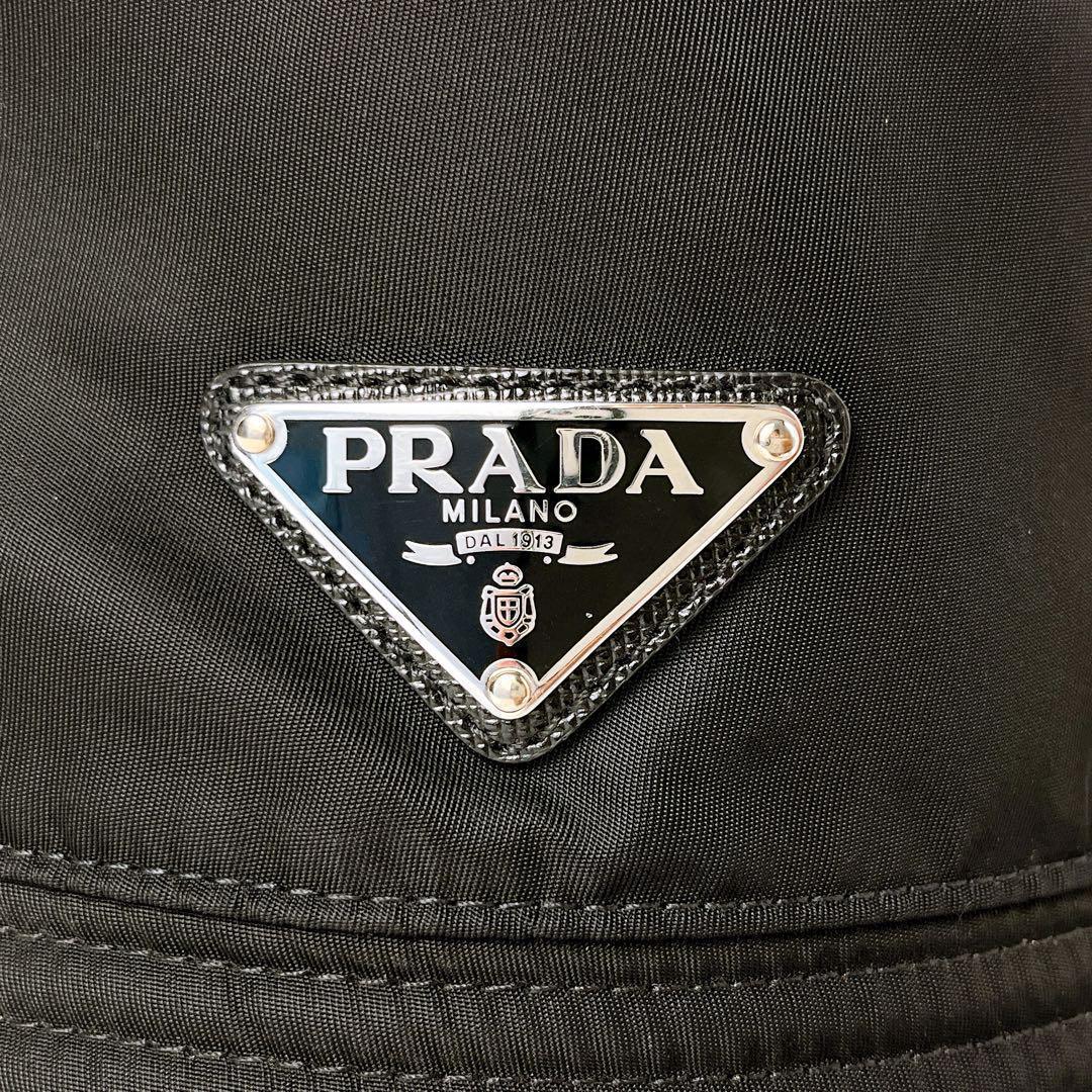 PRADA RE-NYLON バケットハット 黒 M ナイロン RFID/IC有