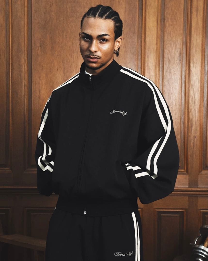 リフトLYFTブラック ストライプ ジャージ セットアップLサイズ