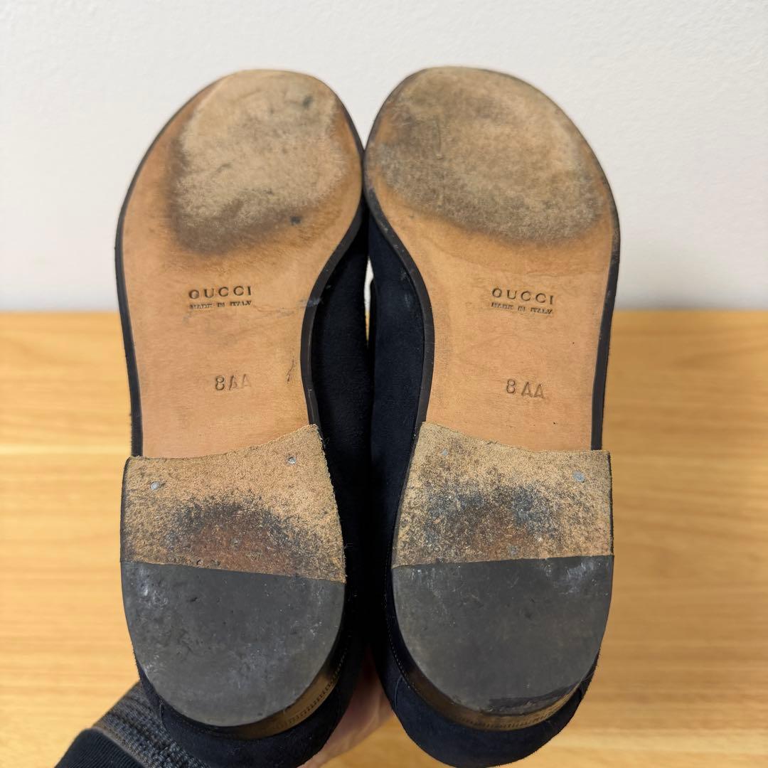 グッチ　ホースビット　ローファー　スエード　ネイビー　8サイズ