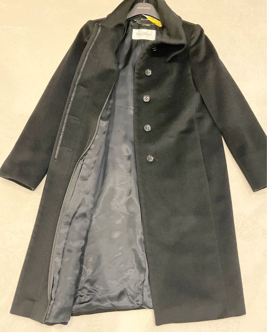 マックスマーラ コート 白タグ ウール アルパカ混　黒 コート　レディース　M