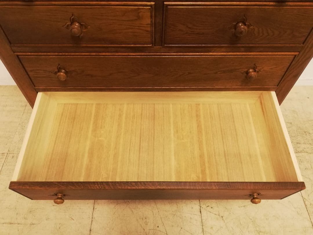 モデルルーム展示品 北海道家具 EZO グレース 高級楢材箪笥 手彫り