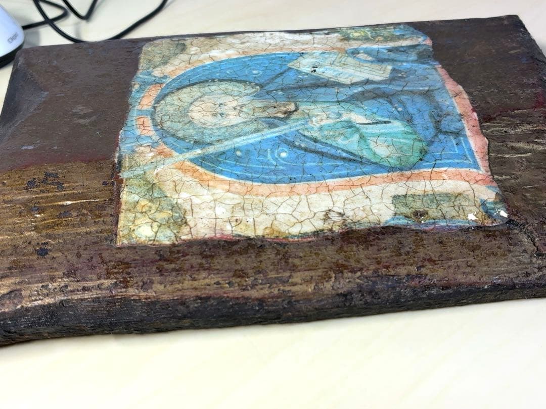 1784 聖ニコラオ　イコン　キリスト教　正教会　サンタクロース　彫刻　像　骨董