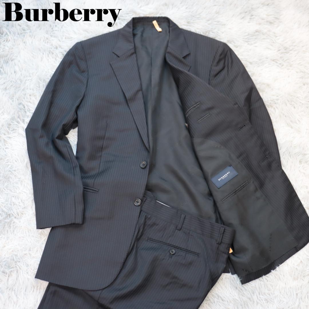 バーバリーロンドン✨セットアップスーツ　ＡＢ６　黒　ストライプ　Burberry