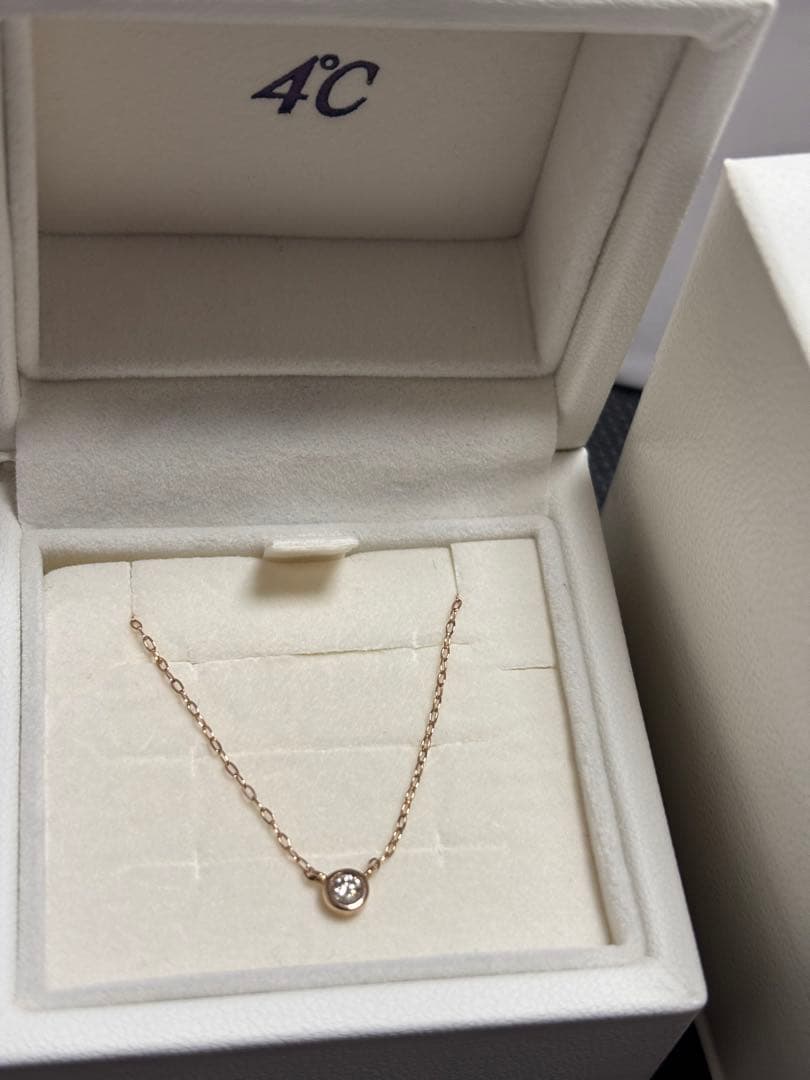 4°C K18ピンクゴールド ネックレス