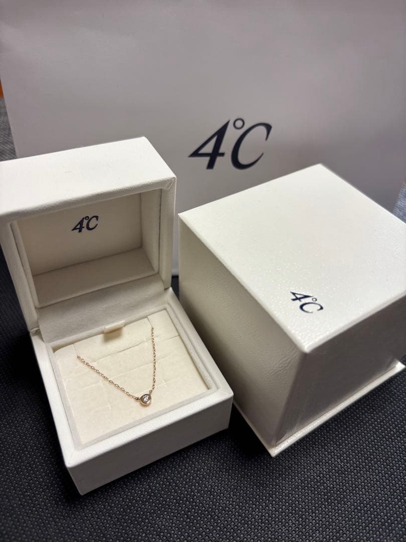 4°C K18ピンクゴールド ネックレス