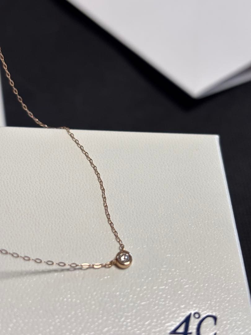 4°C K18ピンクゴールド ネックレス