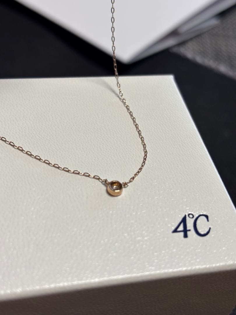 4°C K18ピンクゴールド ネックレス