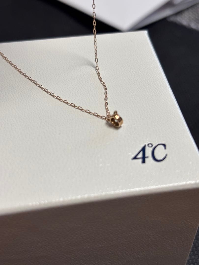 4°C K18ピンクゴールド ネックレス