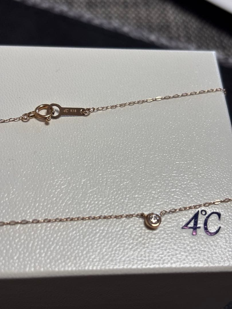 4°C K18ピンクゴールド ネックレス