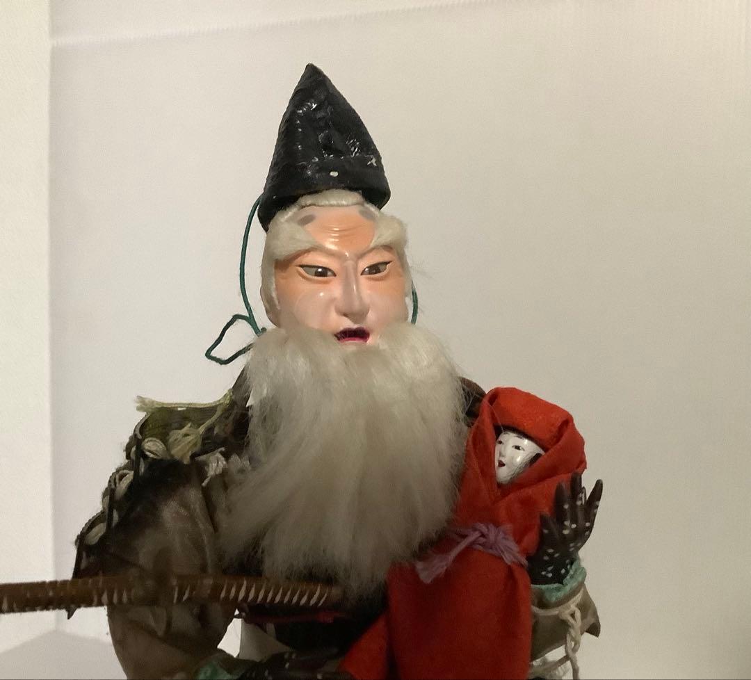 十軒店久月♪戦前の武者人形♪五月人形♪神功皇后と武内宿禰♪共箱入♪手指欠け