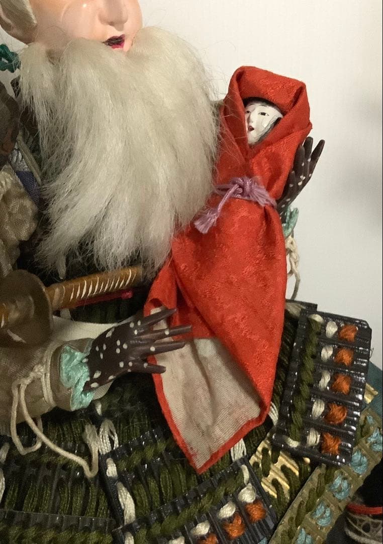十軒店久月♪戦前の武者人形♪五月人形♪神功皇后と武内宿禰♪共箱入♪手指欠け