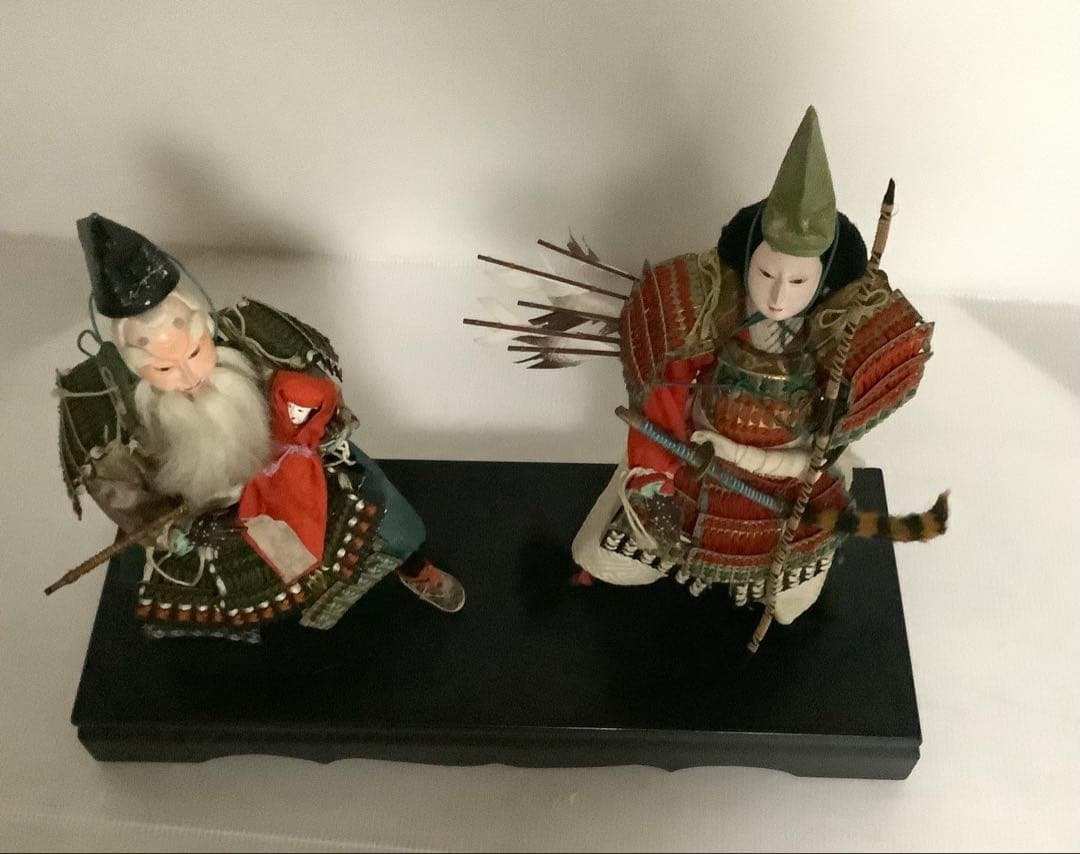 十軒店久月♪戦前の武者人形♪五月人形♪神功皇后と武内宿禰♪共箱入♪手指欠け