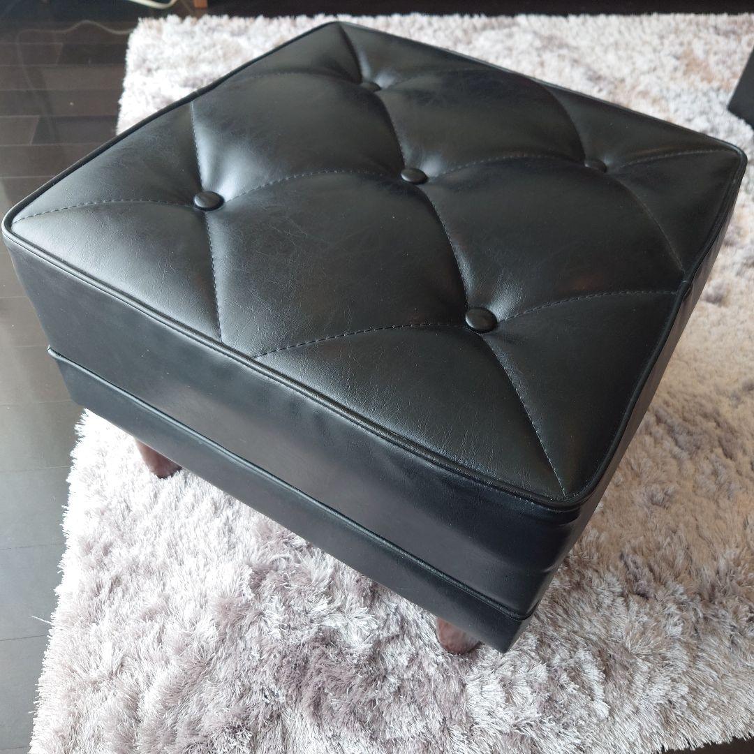 【美品】カリモク オットマン ブラック スクエア チェア
