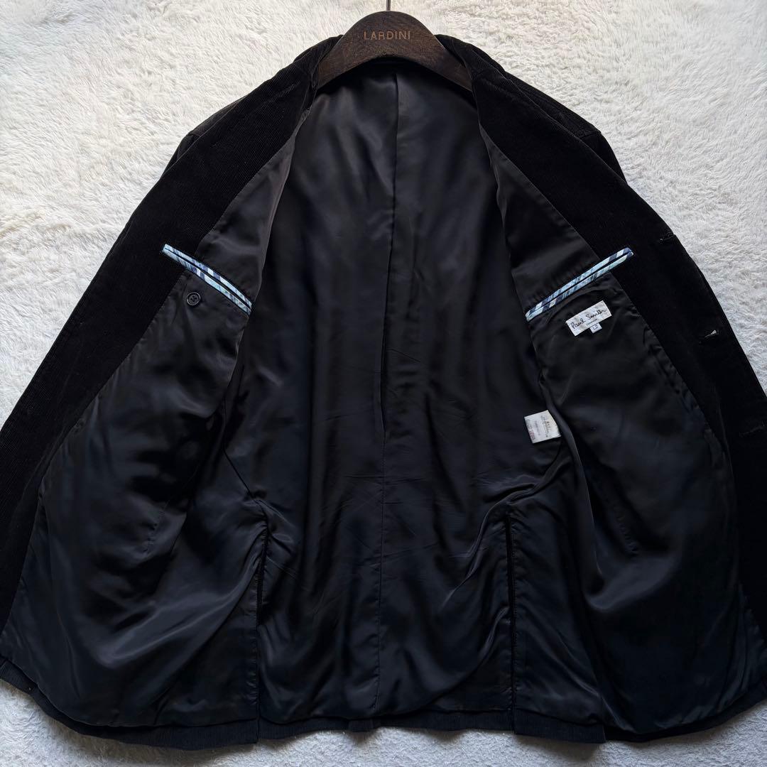 極美品✨ポールスミス スーツ コーデュロイ 裏地マルチストライプ ブラック XL