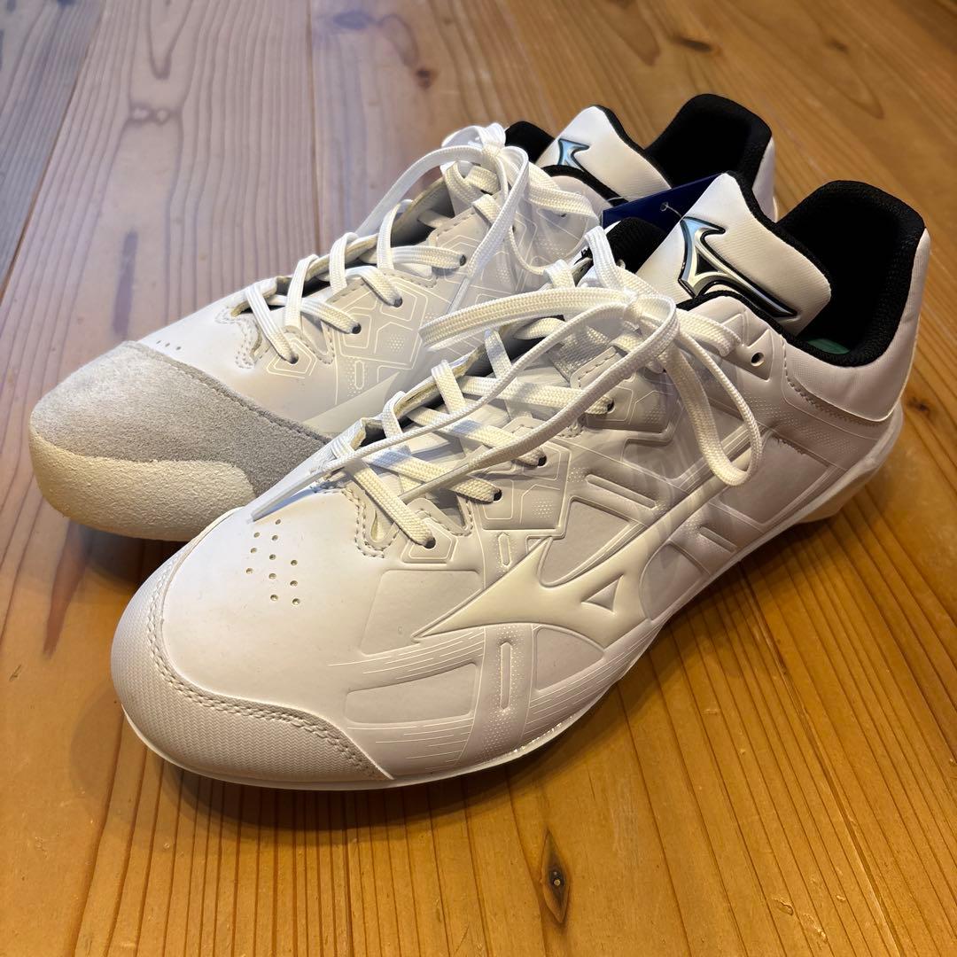 【新品・未使用】ミズノ 野球スパイク 28.5cm ホワイト×ホワイト