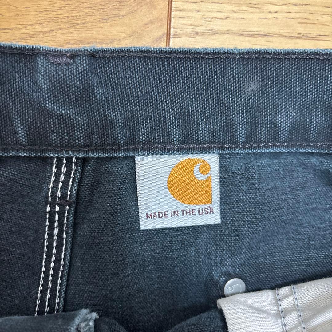 USA製　36×34 カーハート ダブルニー パンツ ブラック 黒