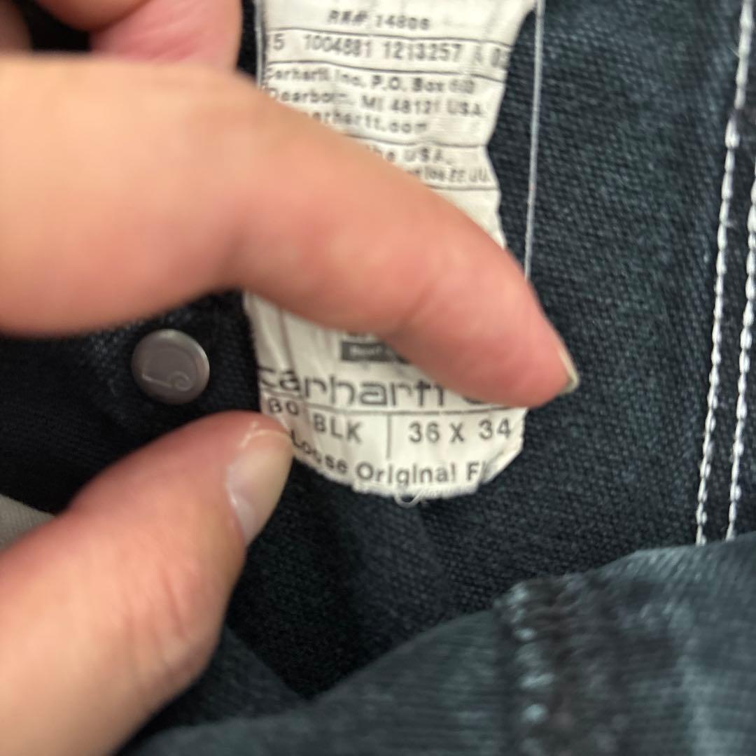 USA製　36×34 カーハート ダブルニー パンツ ブラック 黒