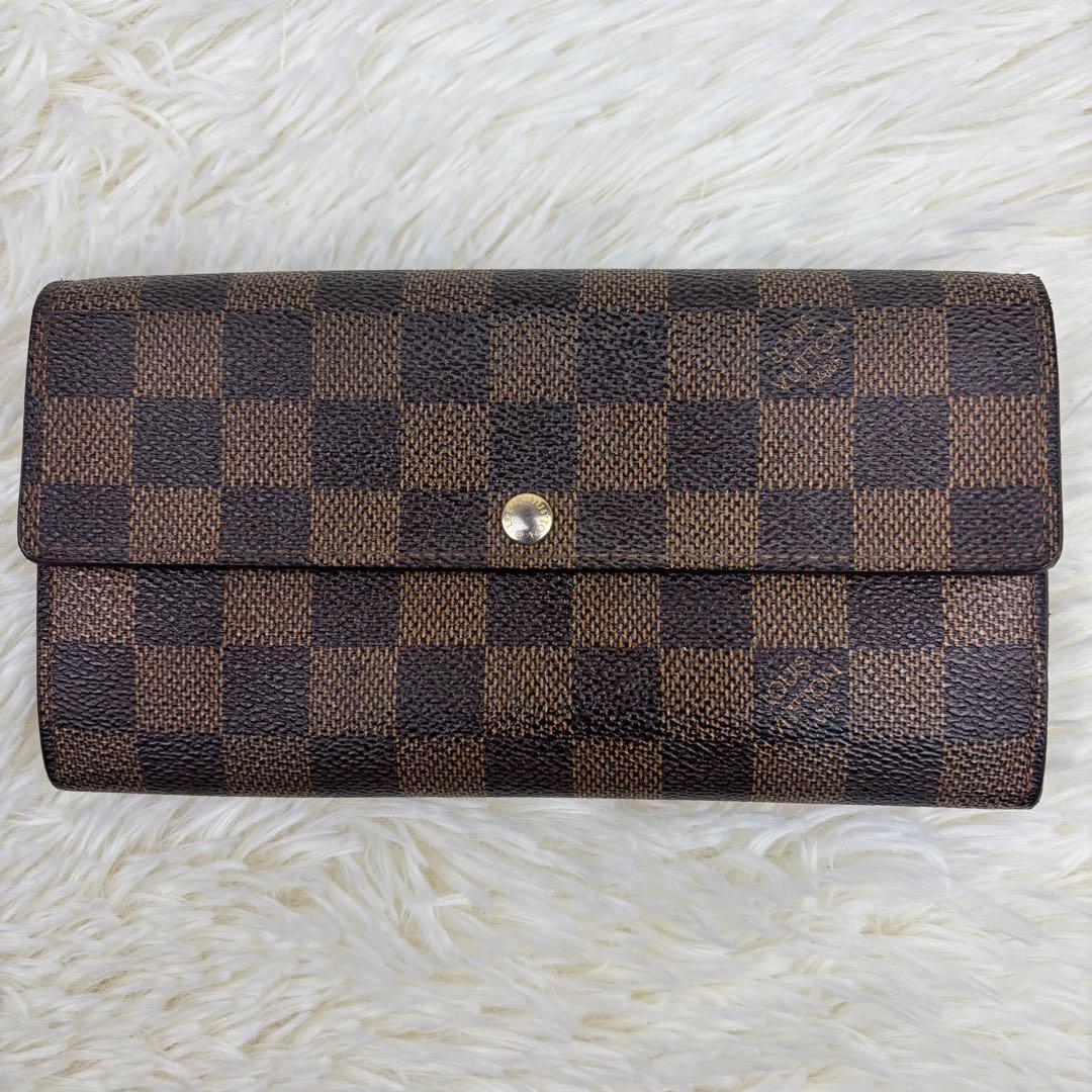 美品！ルイヴィトン 長財布 ダミエ エベヌポルトフォイユ サラ カード10枚収納