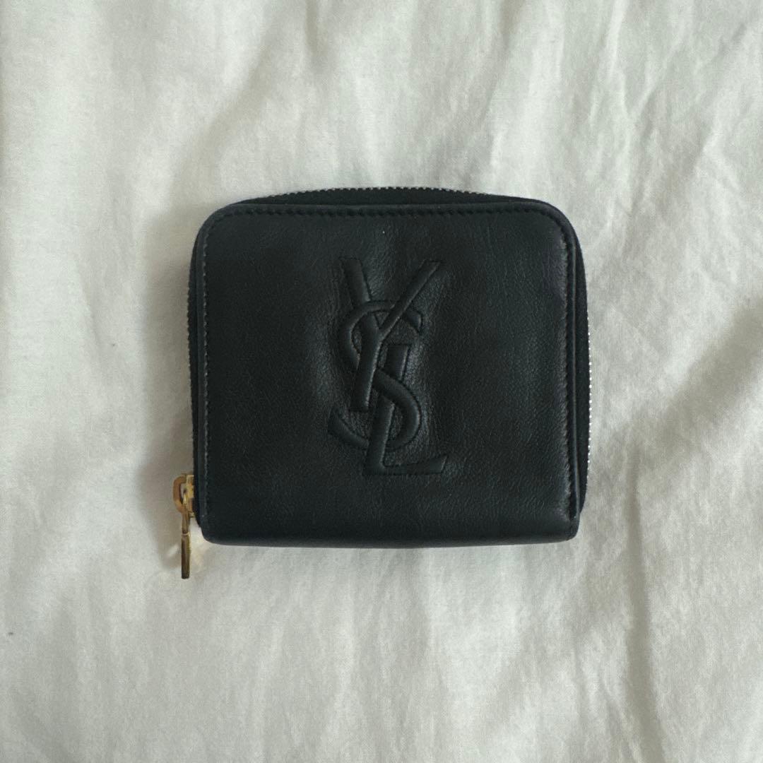 YSL ブラックレザー 二つ折り財布