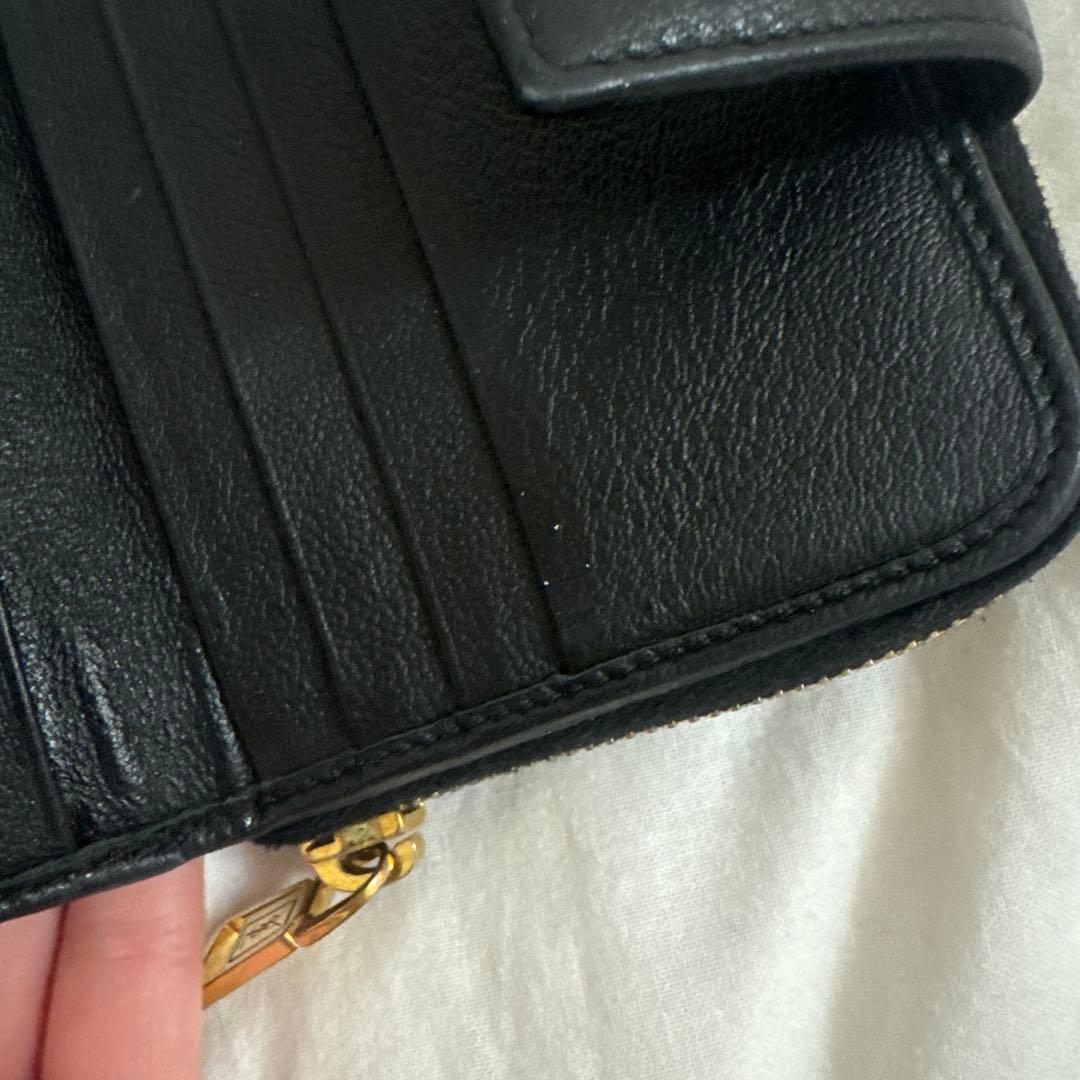 YSL ブラックレザー 二つ折り財布