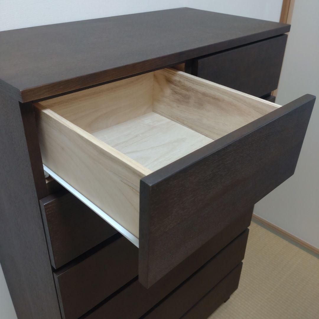 Leon0527です。無印良品 タモ材 チェスト 6段 ワイド 脚付き