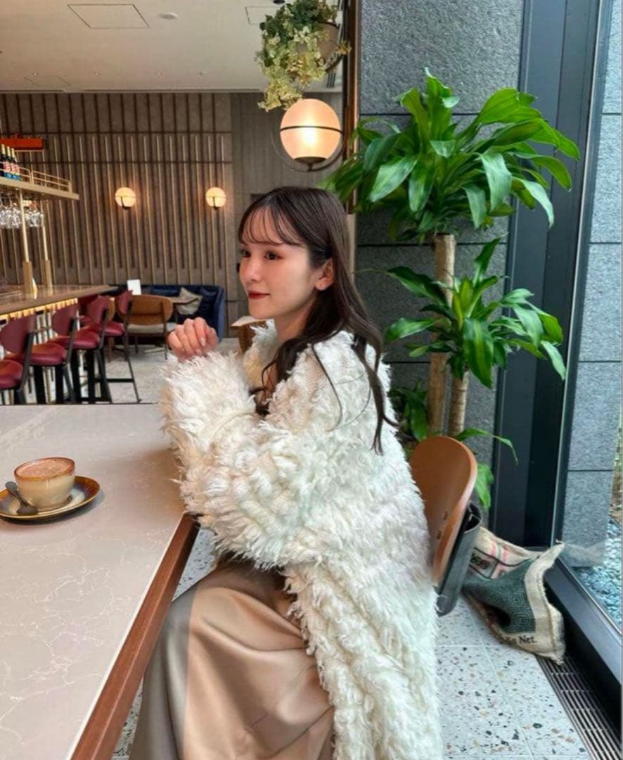 トップス Acka fringe knit long cardigan