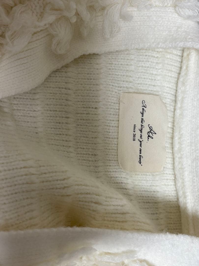 トップス Acka fringe knit long cardigan