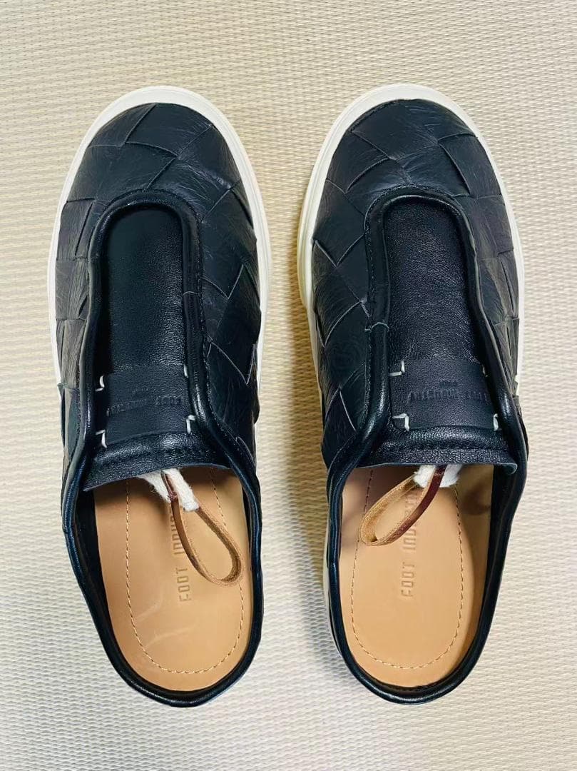 FOOT INDUSTRY ブラック サボサンダル 本革レザー 25.5（40）