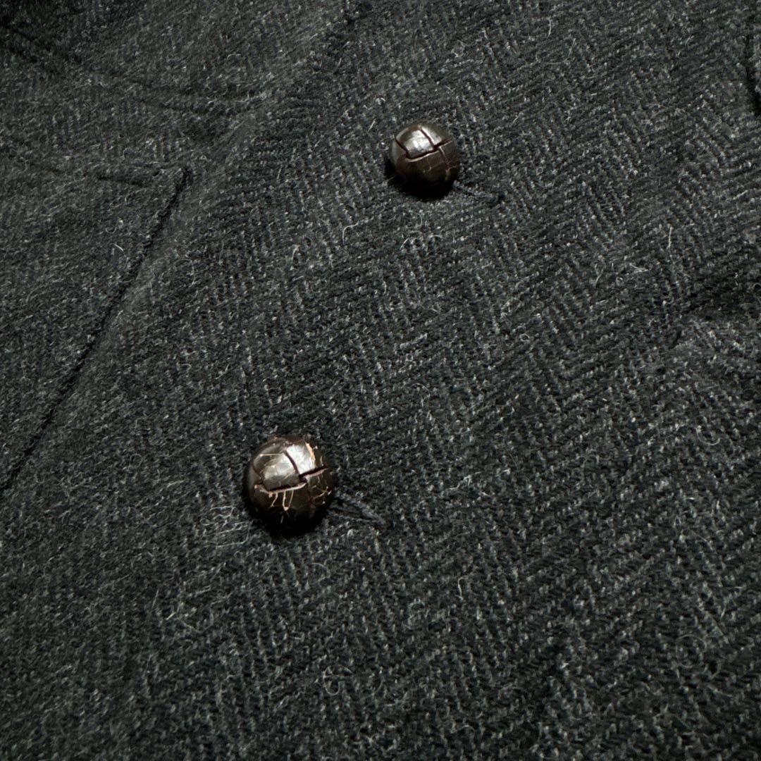 【美品】オアスロウ　ノーカラー　エンジニア　ヘリンボーンツイードジャケット