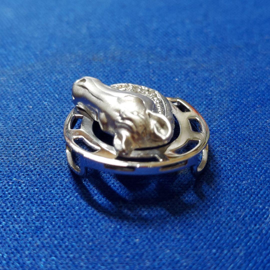 K18WG 馬蹄デザイン ダイヤ ペンダント