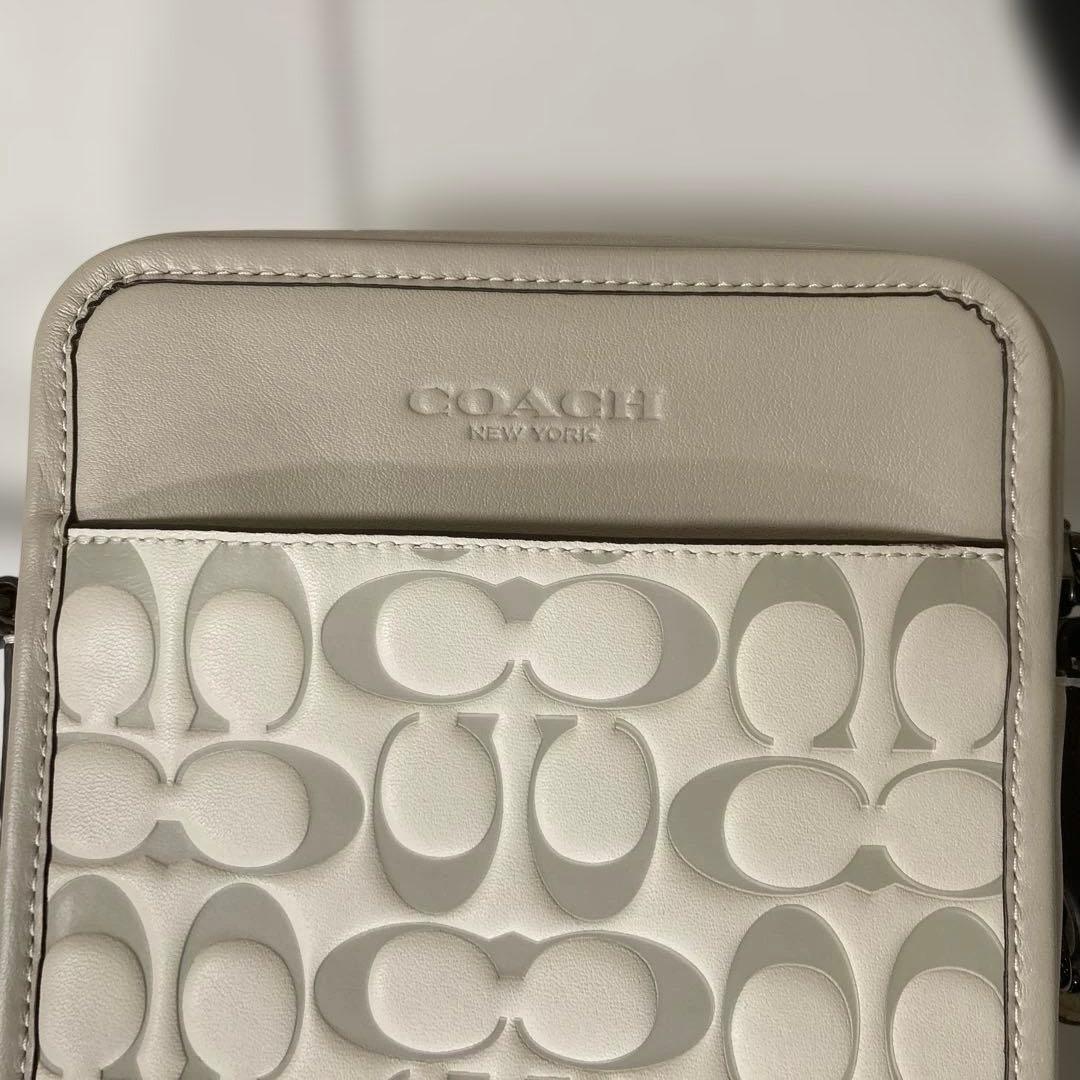 COACH ショルダーバッグ　 グレーベージュ×アイボリー