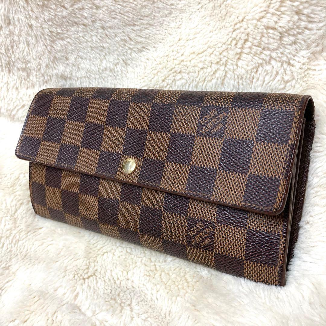 【美品】ルイヴィトン 長財布 ポルトフォイユ・サラ ダミエ N61734
