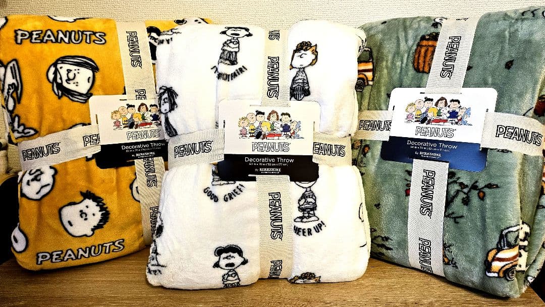 3点セット PEANUTS スヌーピー 大判ブランケット 毛布 コストコ限定品