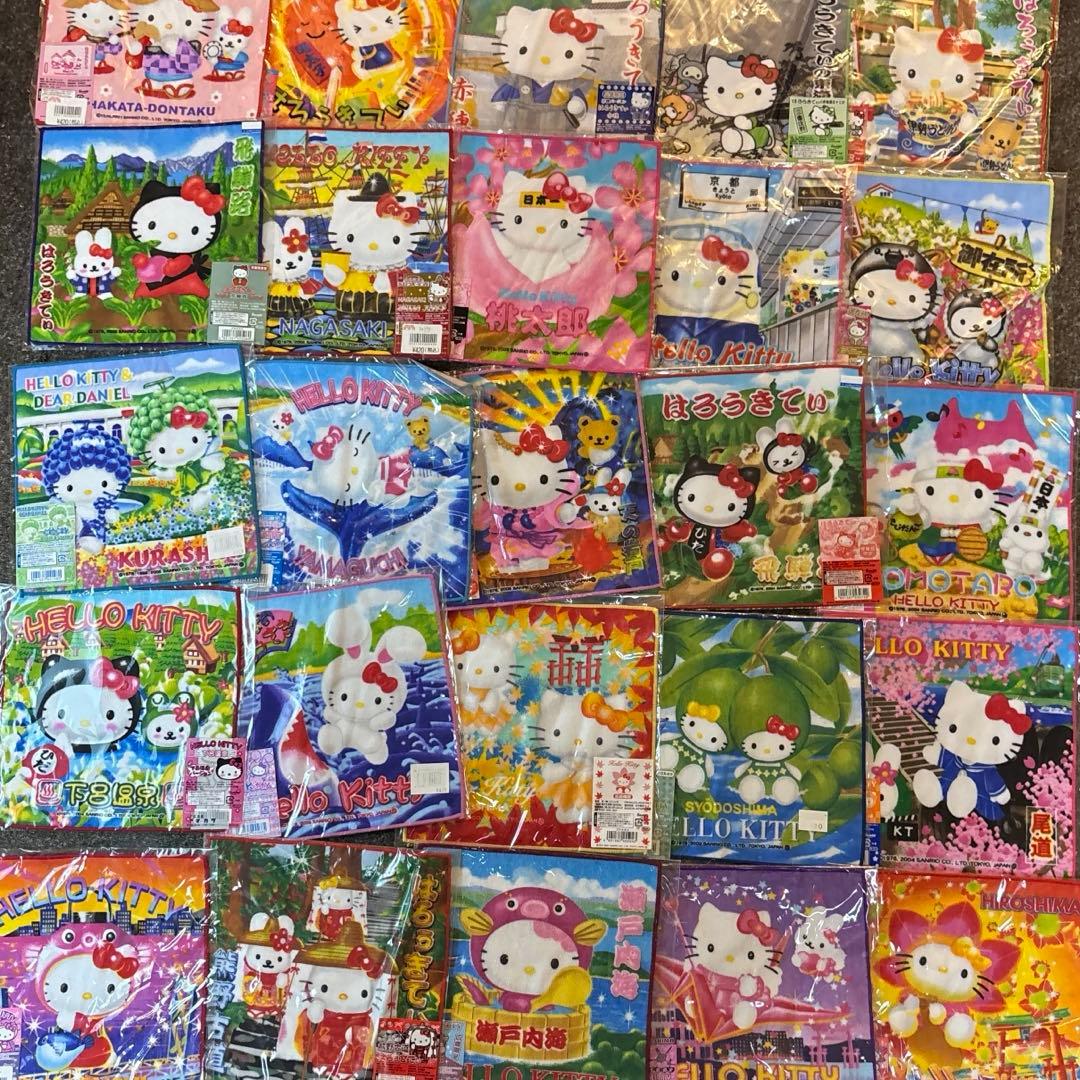 ご当地 ハローキティ プチタオル セット ハンカチ ミニタオル　25枚セット