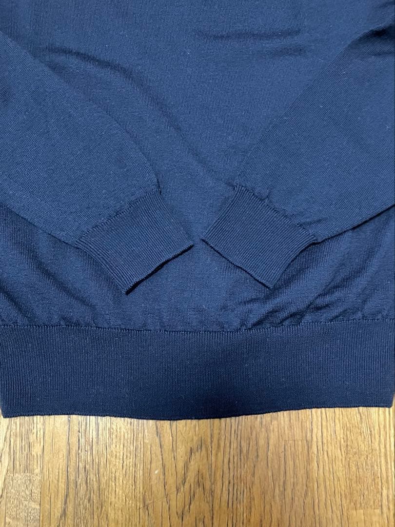 美品 JOHN SMEDLEY ネイビー クルーネックセーター Mサイズ