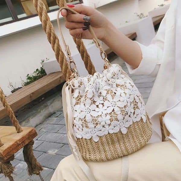 【肩掛け&手さげ】 花柄 かごバッグ ショルダー ミニバック 春夏お薦め♡